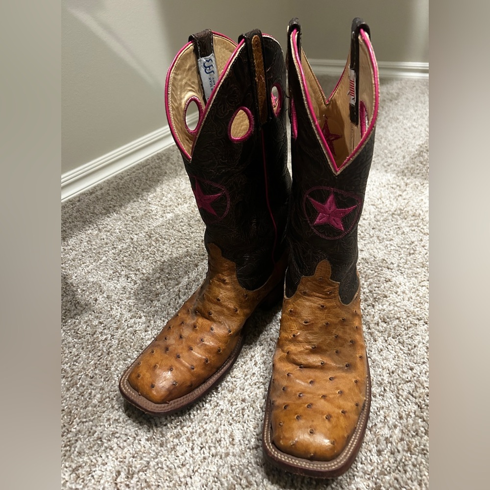 Women’s Anderson Bean Boots - Peanut brittle full quill ostrich